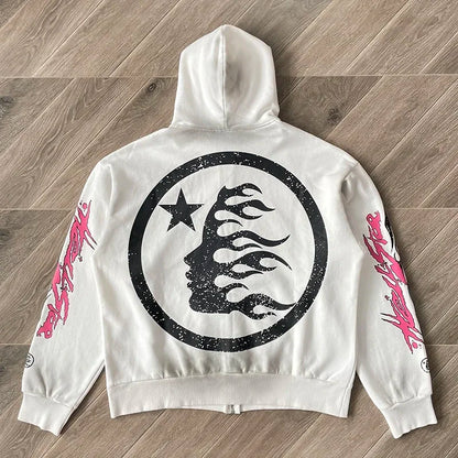 HS Flame Glitter Zip-Up Hoodie