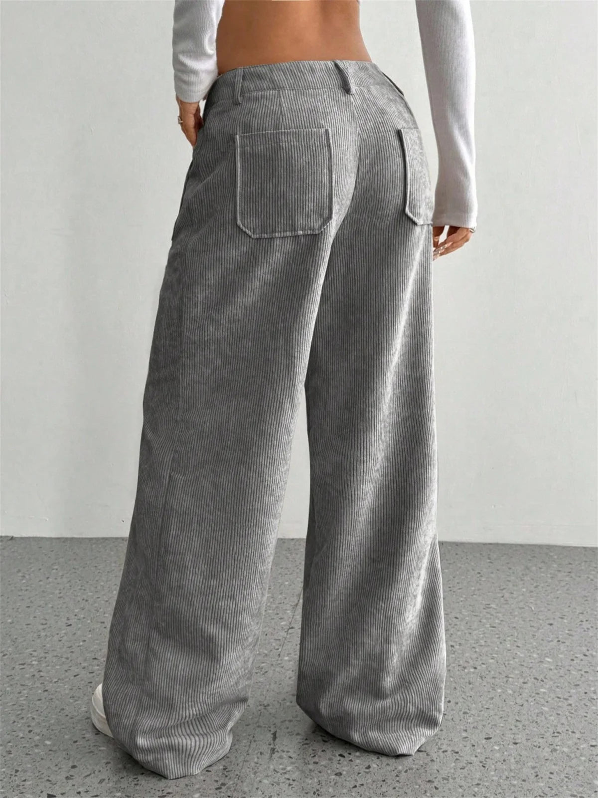 Retro Corduroy Wide-Leg Pants