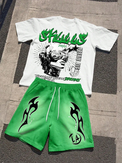 Outdoor Fashion T-Shirt Shorts Set
