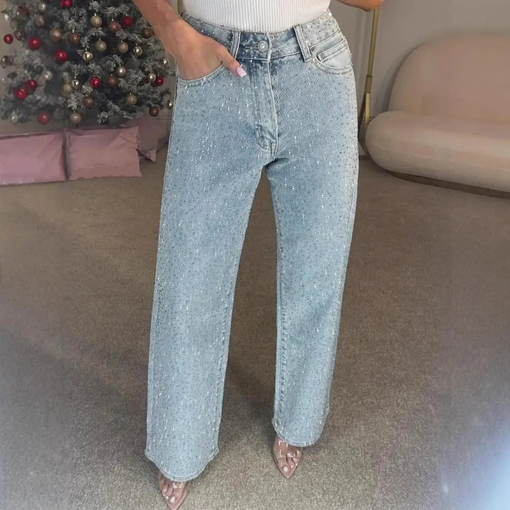 Women’s High Waist Pearl Jeans