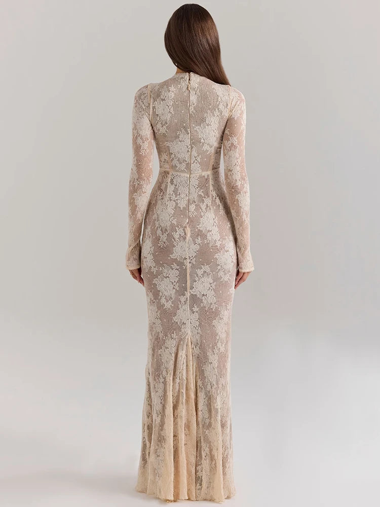Lace Bodycon Maxi Dress