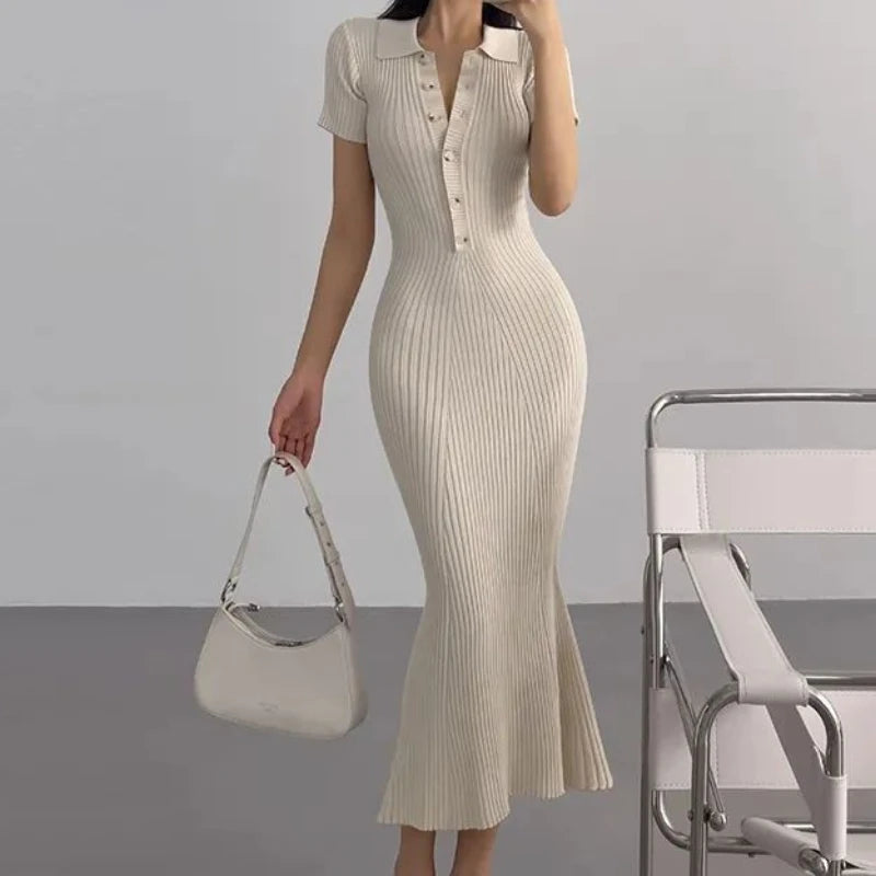 Knitted Mermaid Ruffle Dress