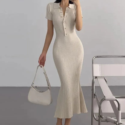 Knitted Mermaid Ruffle Dress