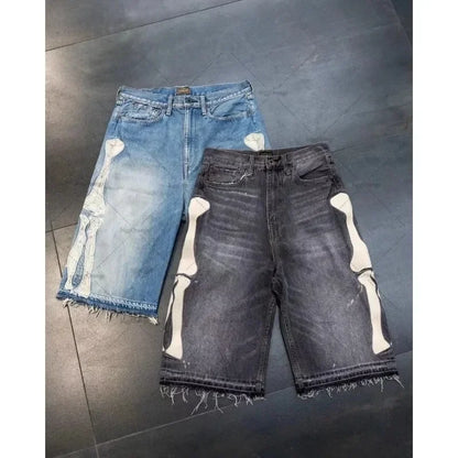 Skeleton Denim Shorts