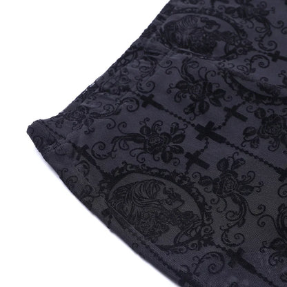 Y2K Gothic Lace Flare Mesh Pants