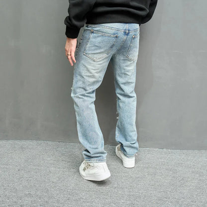 Men’s Ripped Straight Jeans