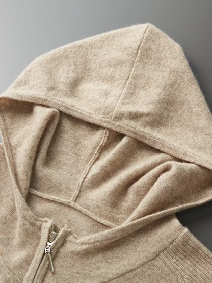 Cashmere Men Hooded Cardigan Set