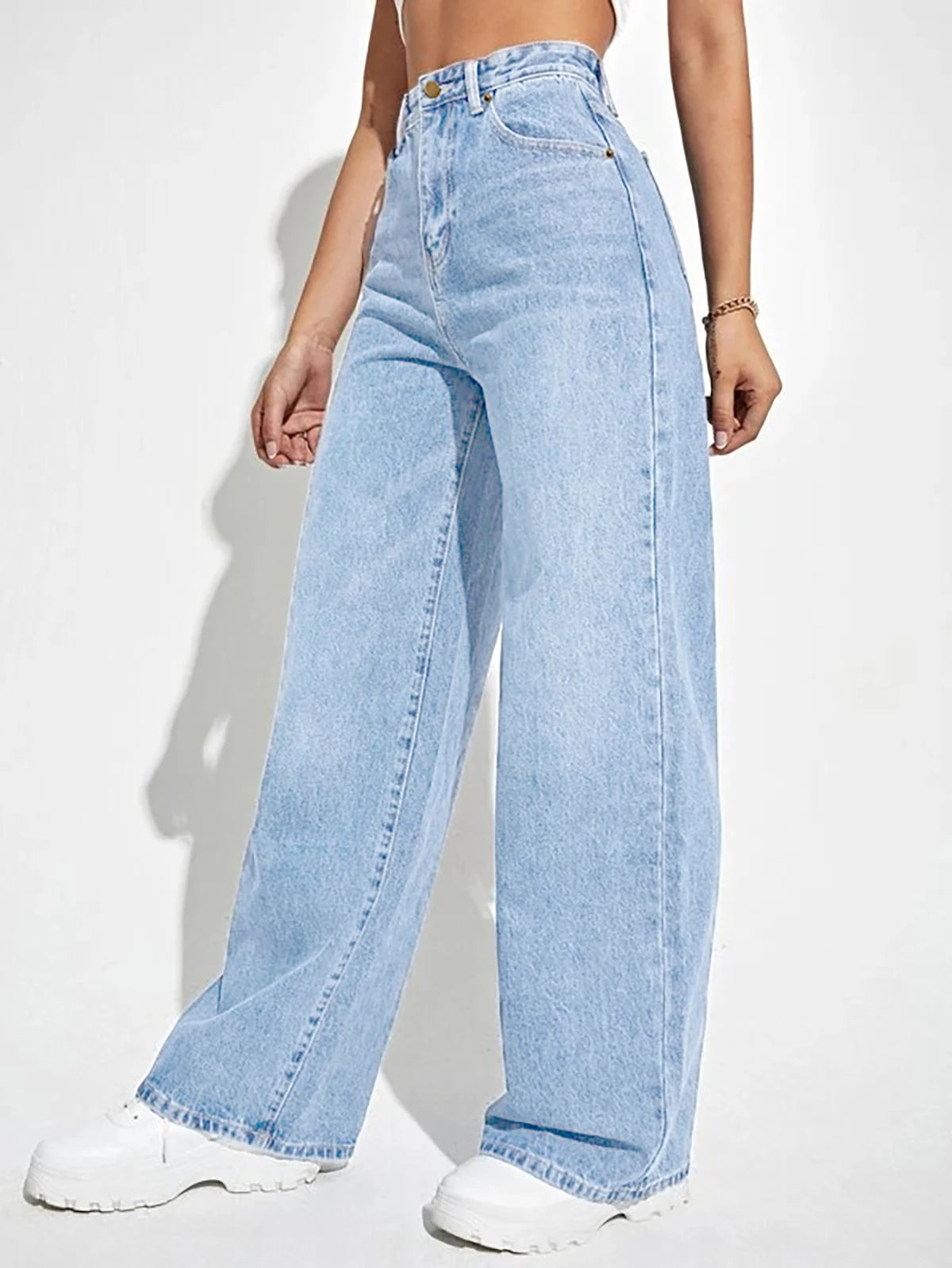 Slim Fit Wide Leg Jeans