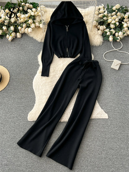 Casual Zipper Two-Piece Set