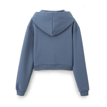 Zipper Hooded Pants Set