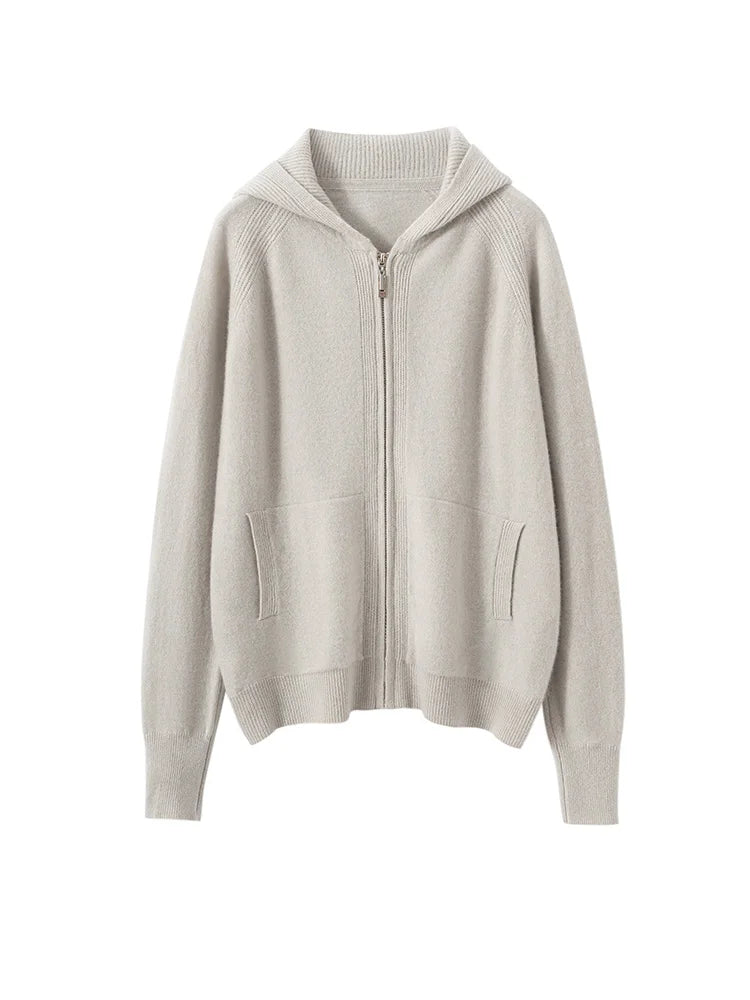 Cashmere Hooded Cardigan Set
