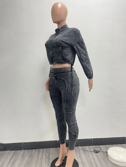 Washed Knitted Two-Piece Set