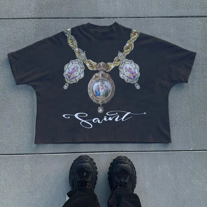 Vintage Cropped Graphic T-Shirt