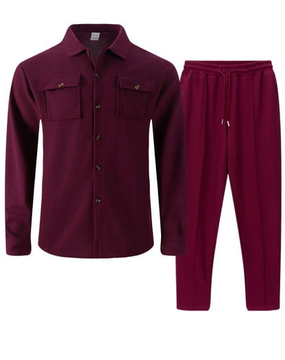 Solid Color Cardigan Set