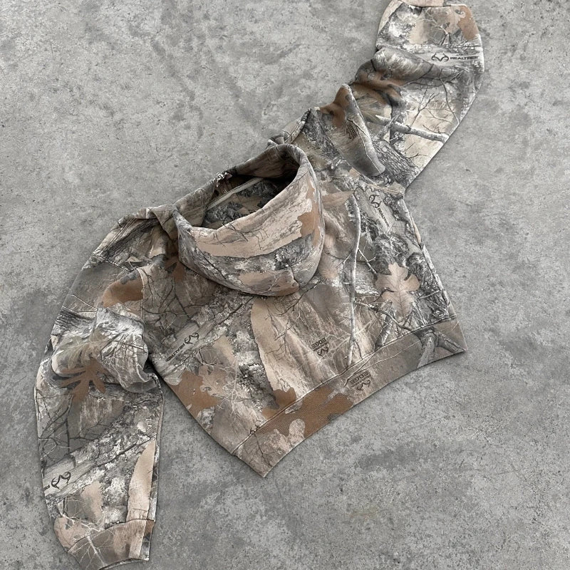 Y2K Camo Zip Hoodie