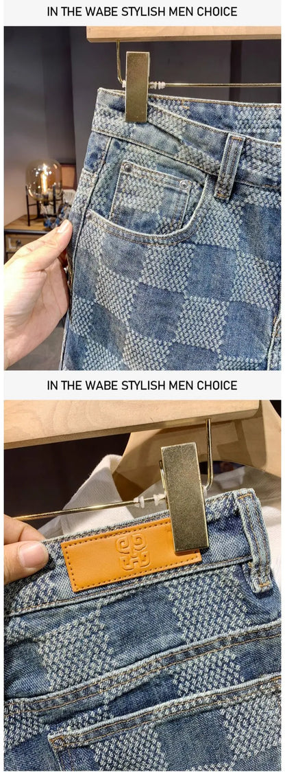 Men’s Plaid Denim Pants