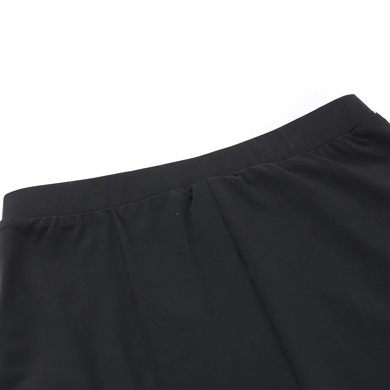 Black Punk Lace Up Flared Pants