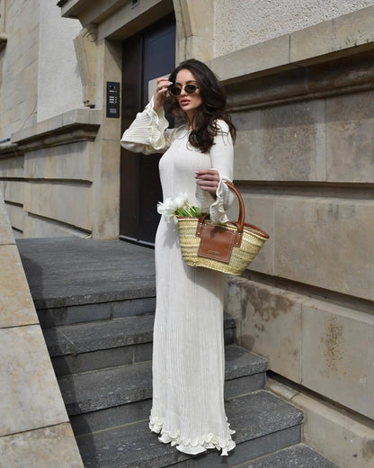 Women Lace-Up Maxi Dress