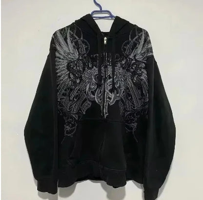 Y2K Retro Zipper Hoodie