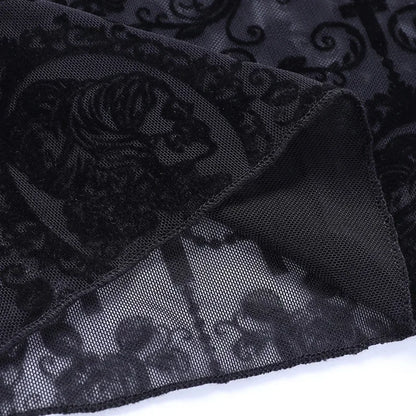 Y2K Gothic Lace Flare Mesh Pants