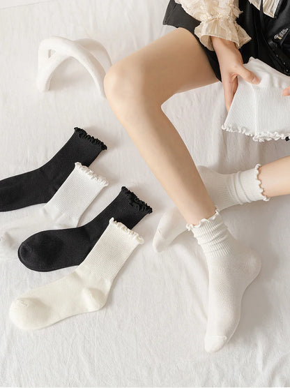 Ruffle Cotton Socks