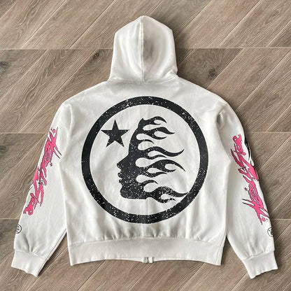 HS Flame Glitter Zip-Up Hoodie