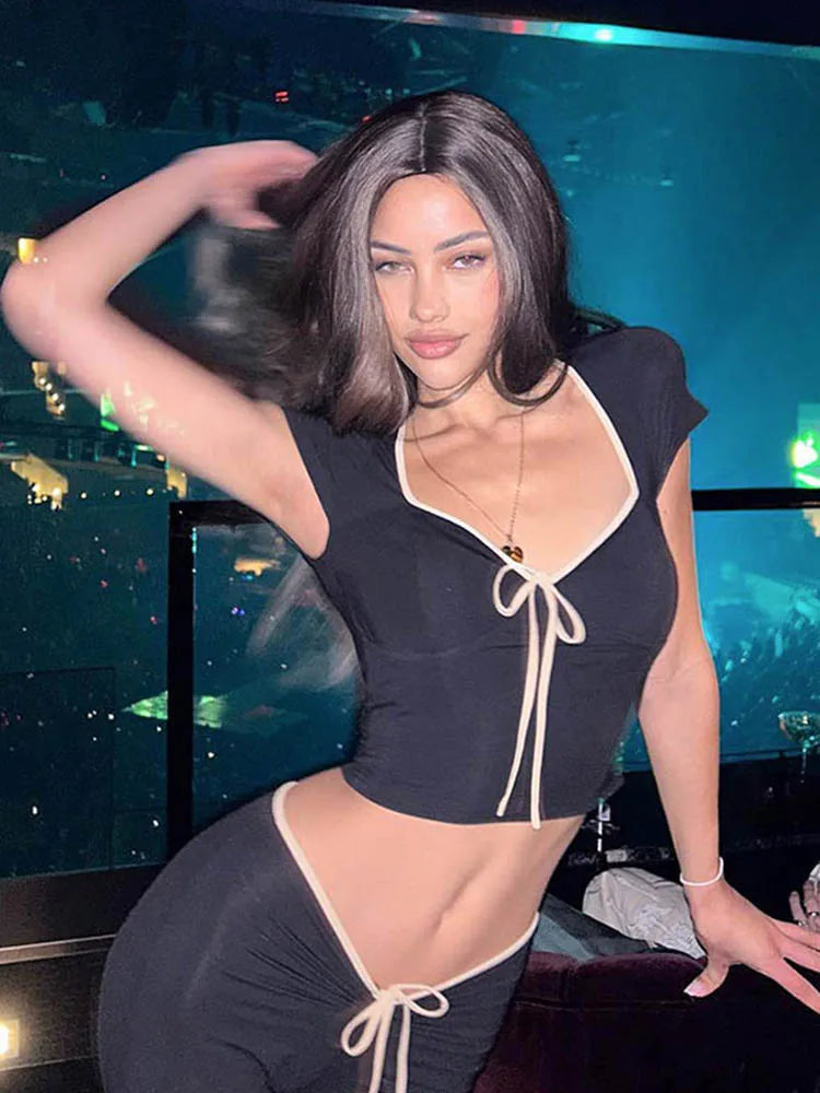 Y2k Bow Crop Top