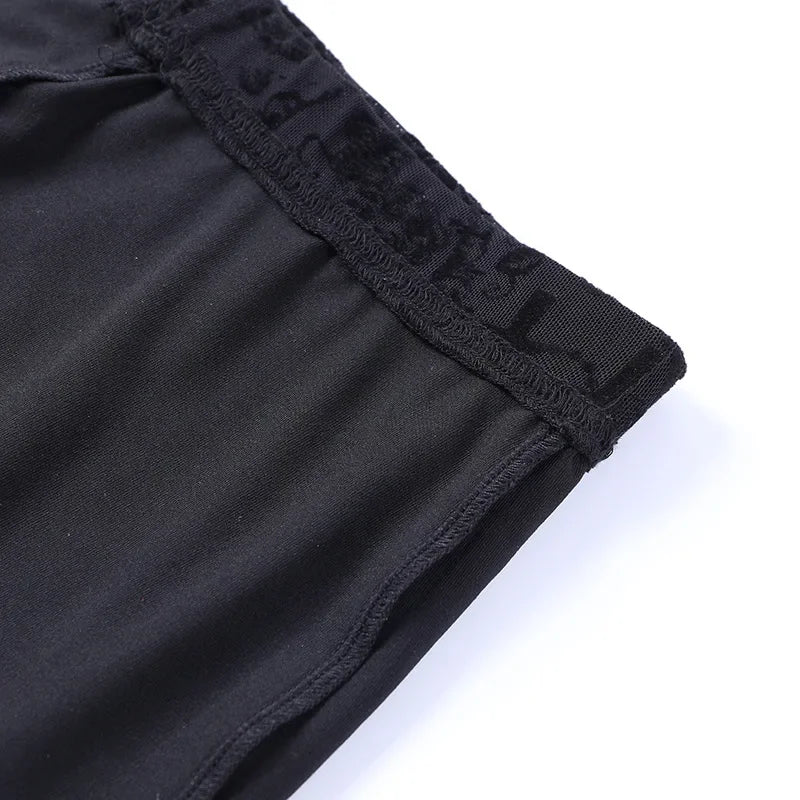 Y2K Gothic Lace Flare Mesh Pants