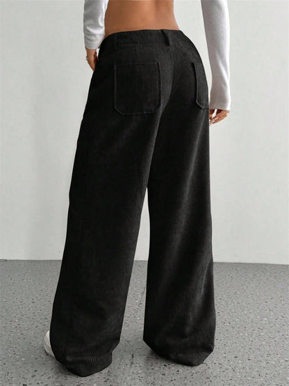 Retro Corduroy Wide-Leg Pants