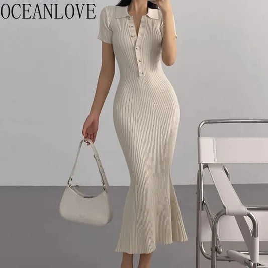 Knitted Mermaid Ruffle Dress