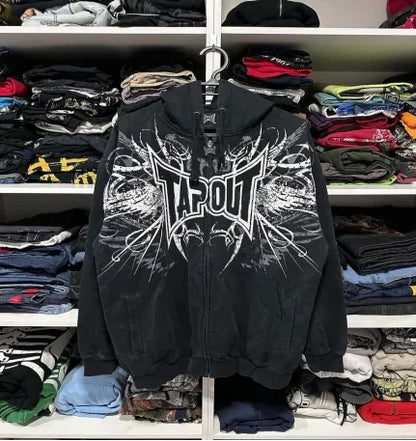 Y2K Skull Zip Hoodie
