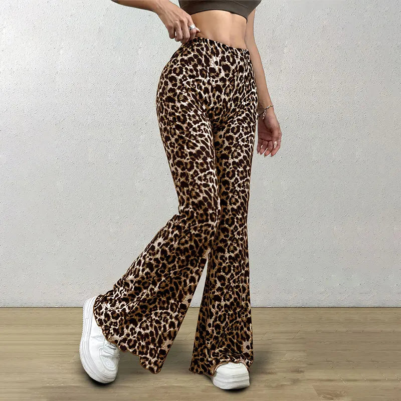 Leopard Flare Trousers