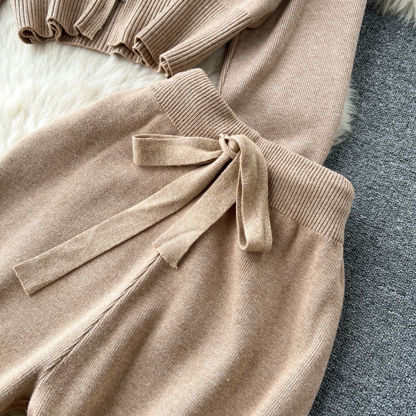 Casual Zipper Two-Piece Set