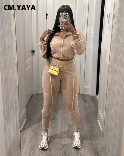 Washed Knitted Two-Piece Set
