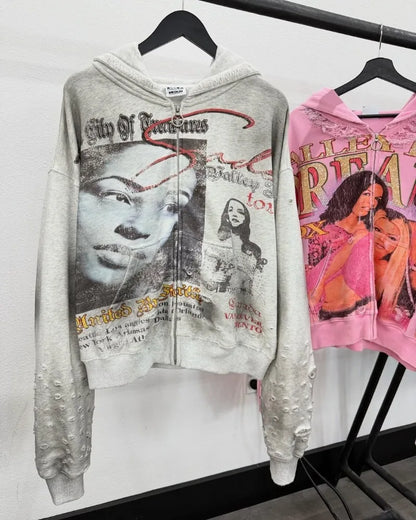 Y2K Cartoon Zipper Hoodie