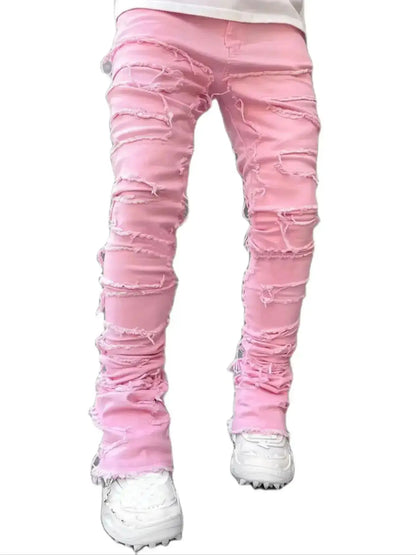 Men’s Ripped Stacked Jeans