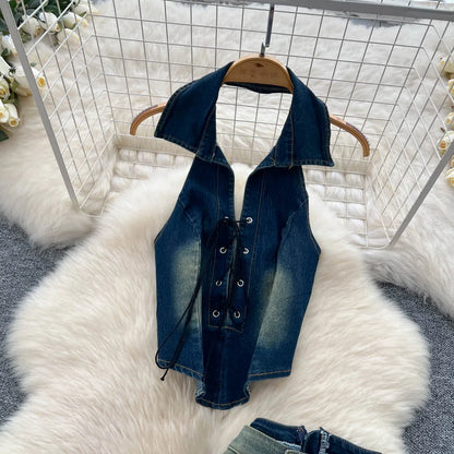 SINGREINY Women Denim Set