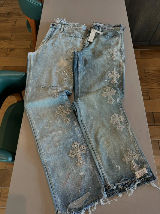Y2K Rhinestone Sequin Jeans