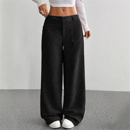Retro Corduroy Wide-Leg Pants