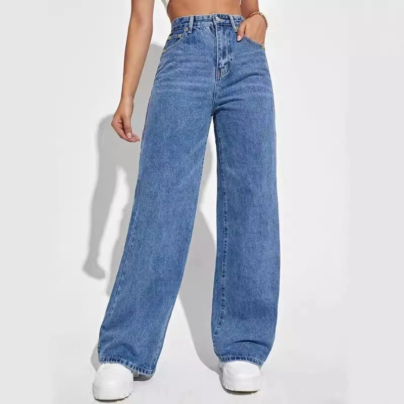 Slim Fit Wide Leg Jeans