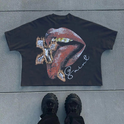 Vintage Cropped Graphic T-Shirt