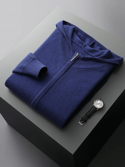 Cashmere Men Hooded Cardigan Set