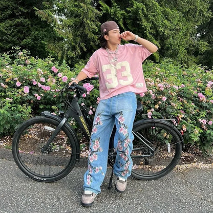 Y2K Cherry Blossom Pants