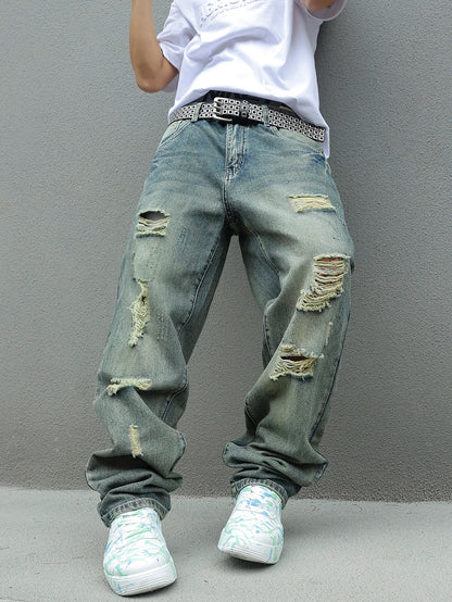 Men’s Y2K Ripped Distressed Jeans