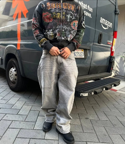 Retro Gothic Streetwear Hoodie