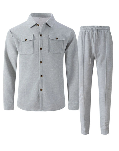 Solid Color Cardigan Set
