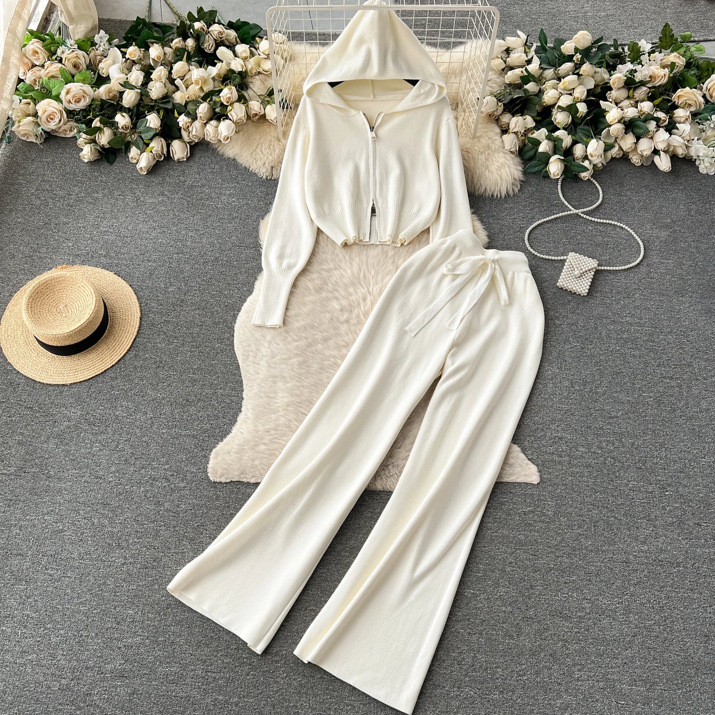 Casual Zipper Two-Piece Set