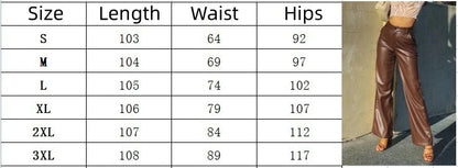 Solid Color High-Waist PU Pants