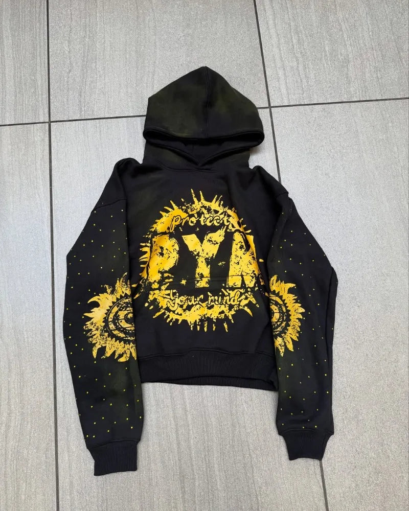 Y2K Hip-Hop Hoodie Set