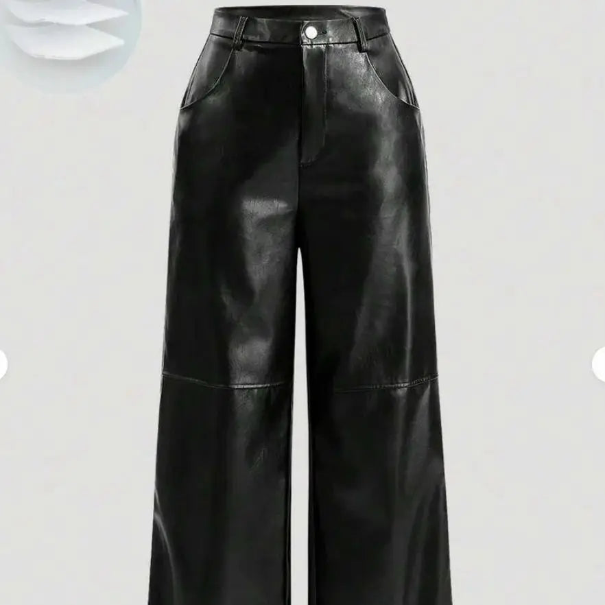 Chic European PU Pants